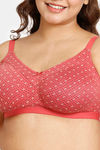 Rosaline Everyday Double Layered Non Wired Full Coverage Super Support Bra - Poppy Red — thumbnail 4